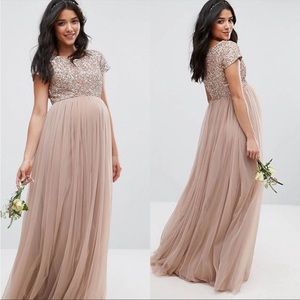 Maya Maternity Maxi Dress With Delicate Sequin And Tulle Skirt | 10